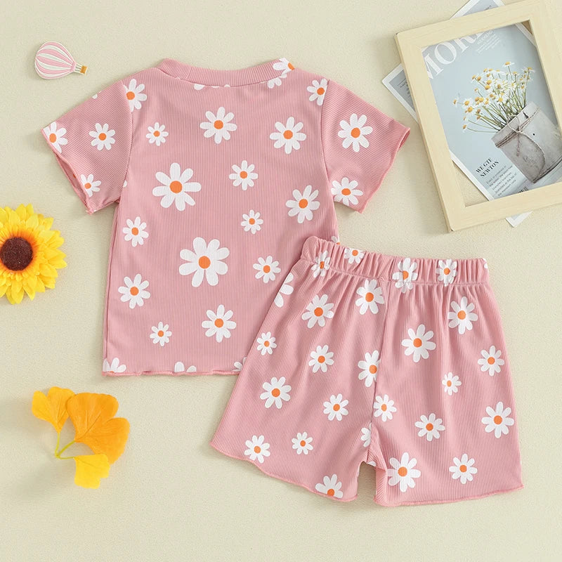 Daisy Print Tee & Shorts Set
