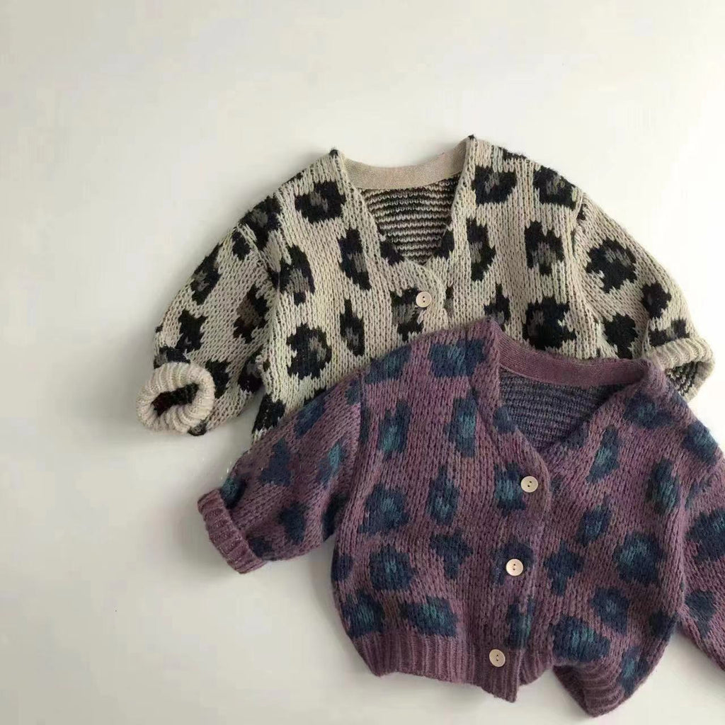 Chunky Leopard Knit Cardigan