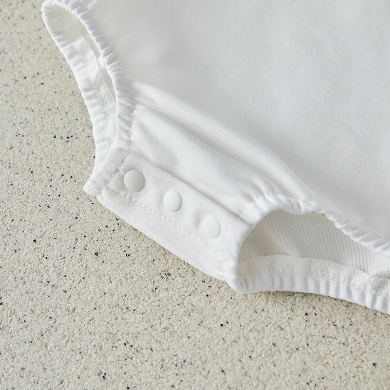 Cutest Pumpkin Bow Embroidery Contrast Romper