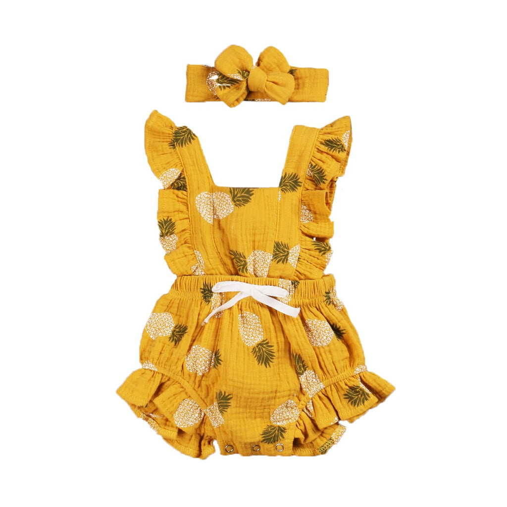 Pineapple Bow Romper & Headwrap