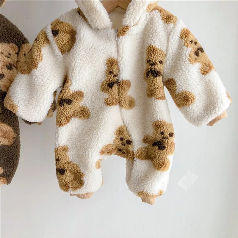 Teddy Bear Fleece Romper