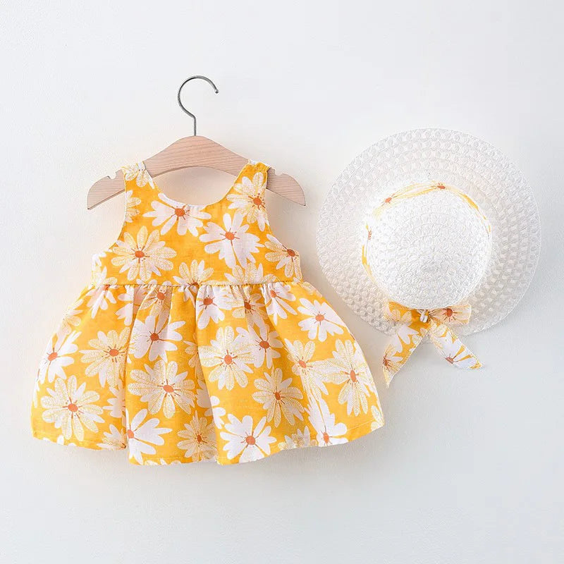 Little Daisy Bow Dress & Sunhat