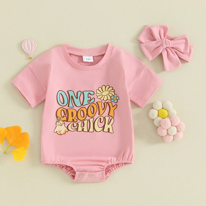 One Groovy Chick Romper & Headband