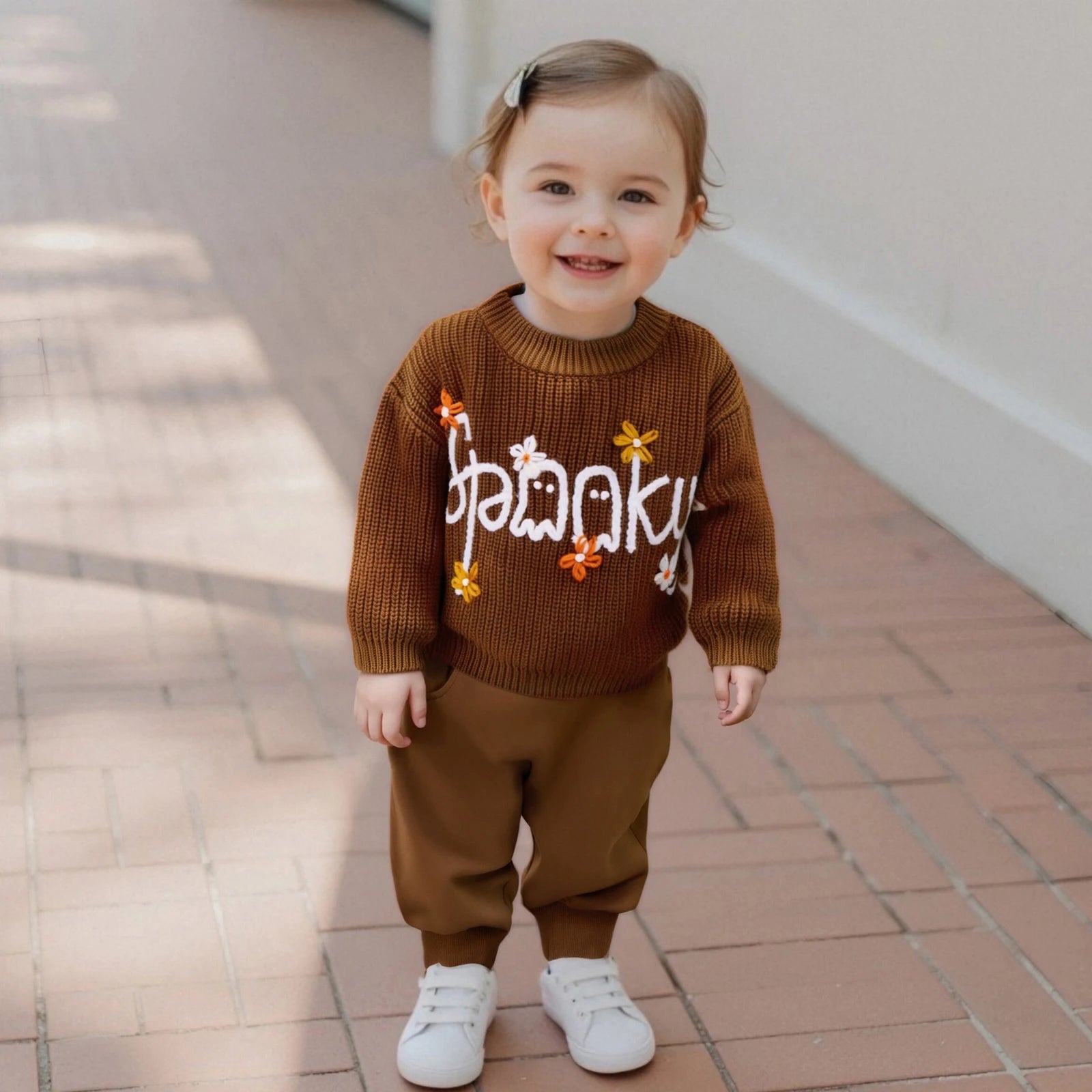 Spooky Floral Embroidered Pullover