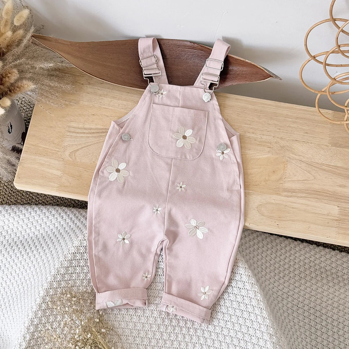 Daisy Embroidery Dungarees