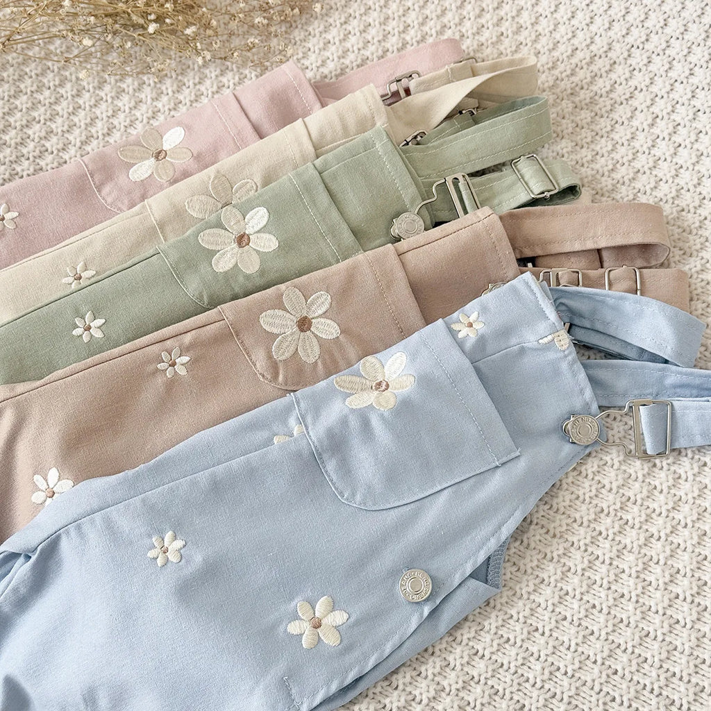 Daisy Embroidery Dungarees