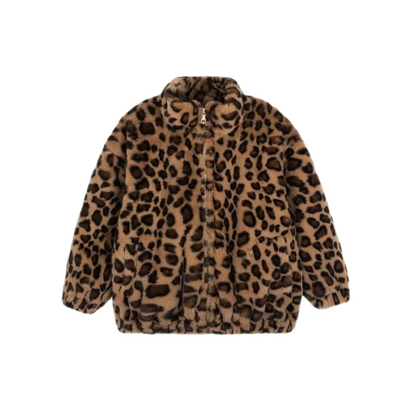 Leopard Print Fleece Coat