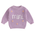 Mini Flower Embroidery Knit Pullover