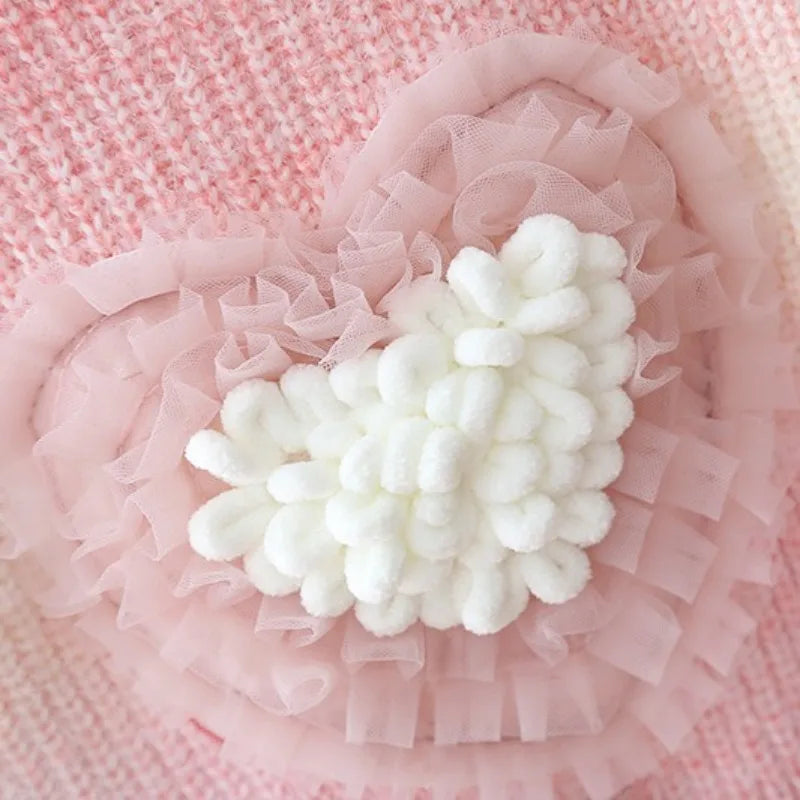 Ombre Ruffled Fluffy Heart Jumper