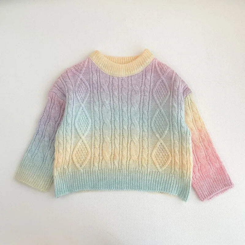 Ombre Rainbow Knit Pullover/Cardigan