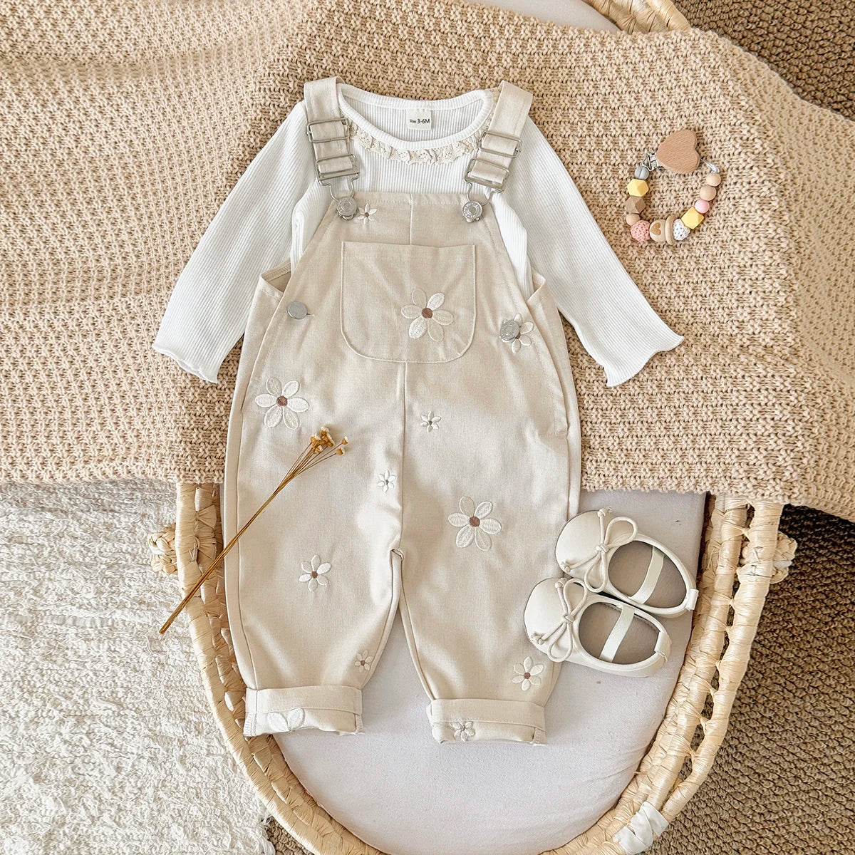 Little Daisy Embroidered Dungarees