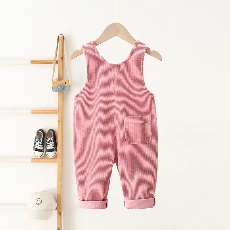 Tulip Embroidery Corduroy Dungarees