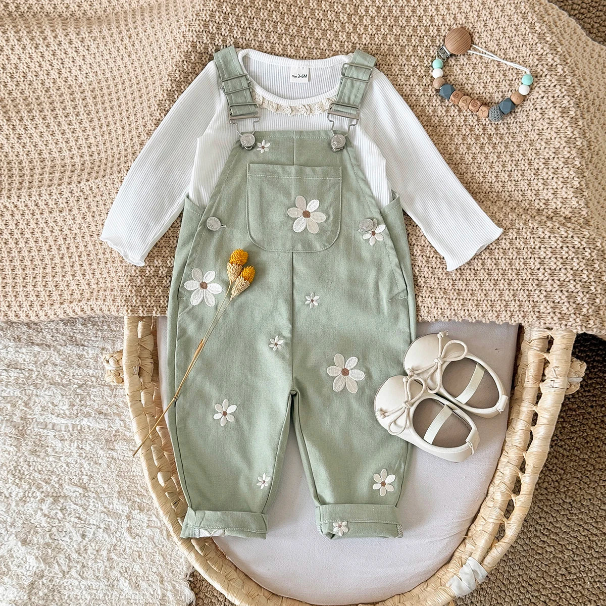 Little Daisy Embroidered Dungarees