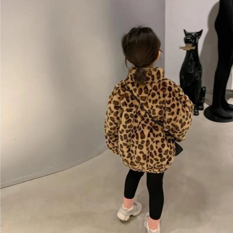 Leopard Print Fleece Coat