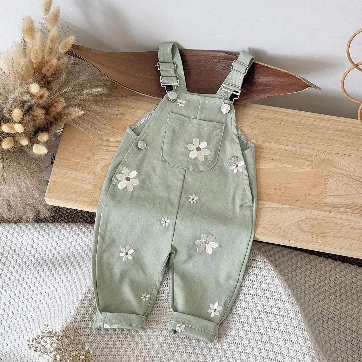 Daisy Embroidery Dungarees