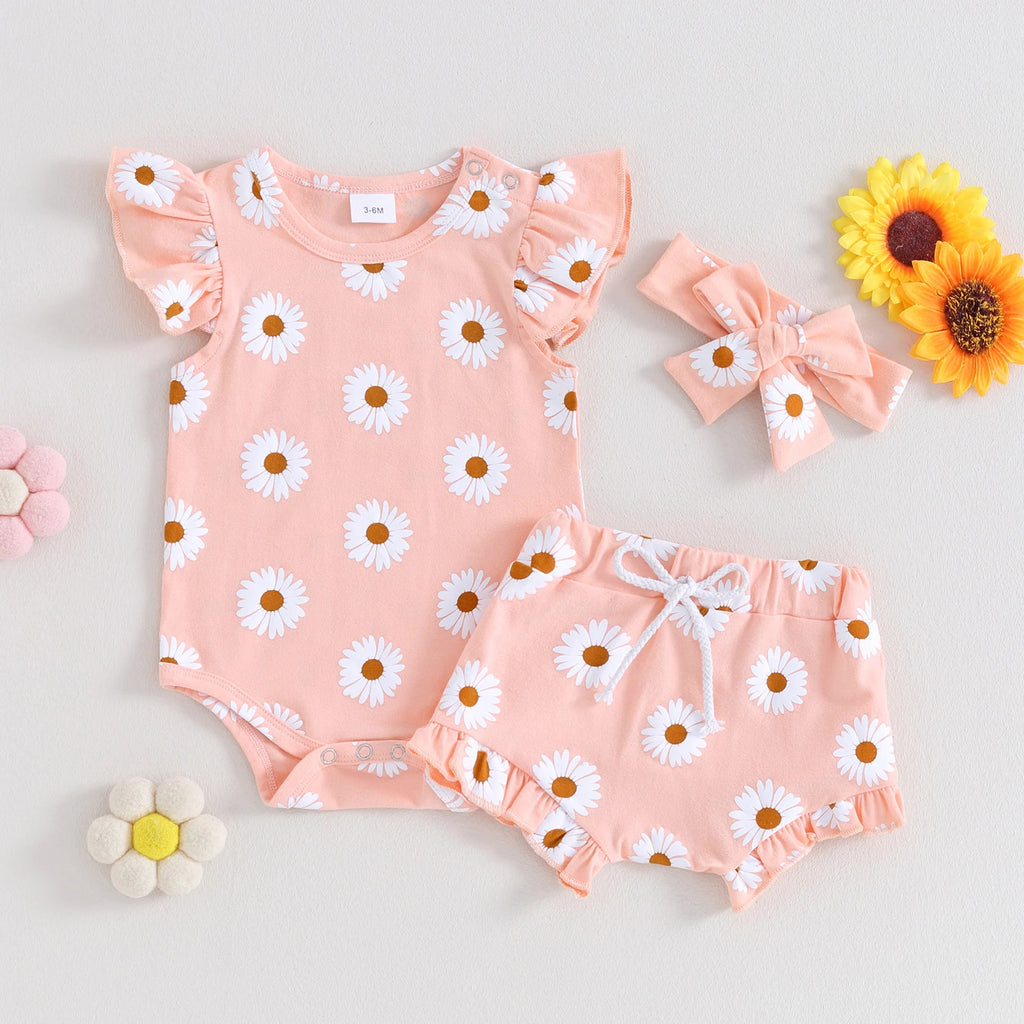 Daisy Ruffle Fly Sleeve 3 Piece Set