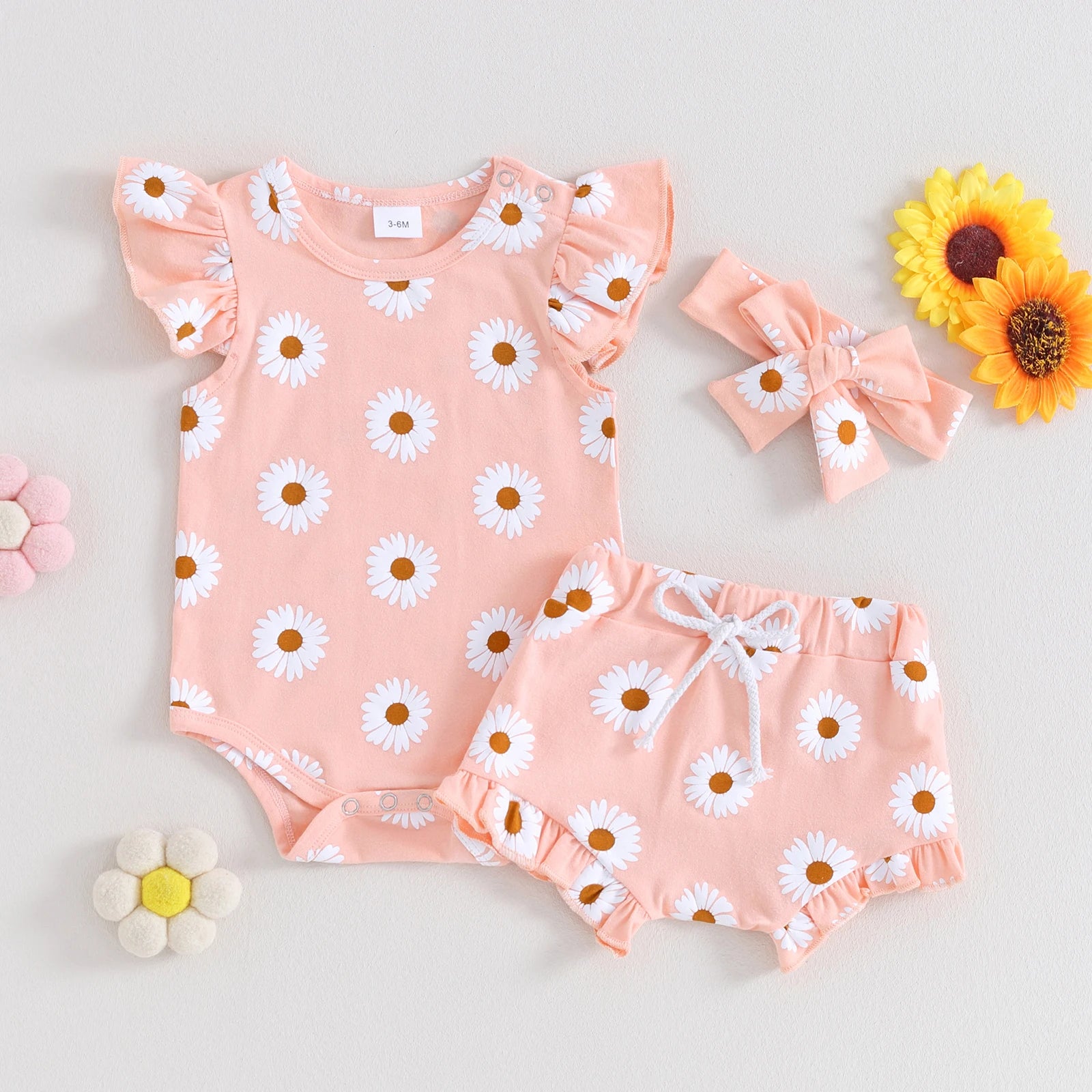 Daisy Ruffle Fly Sleeve 3 Piece Set