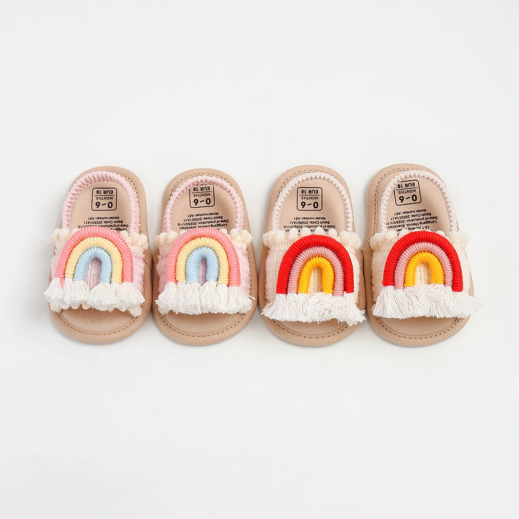 Fluffy Rainbow Sandals