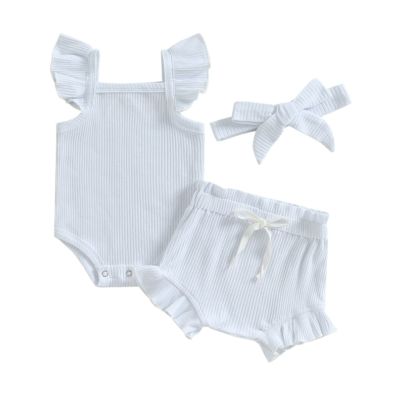 Cotton Candy Ribbed Ruffle Set