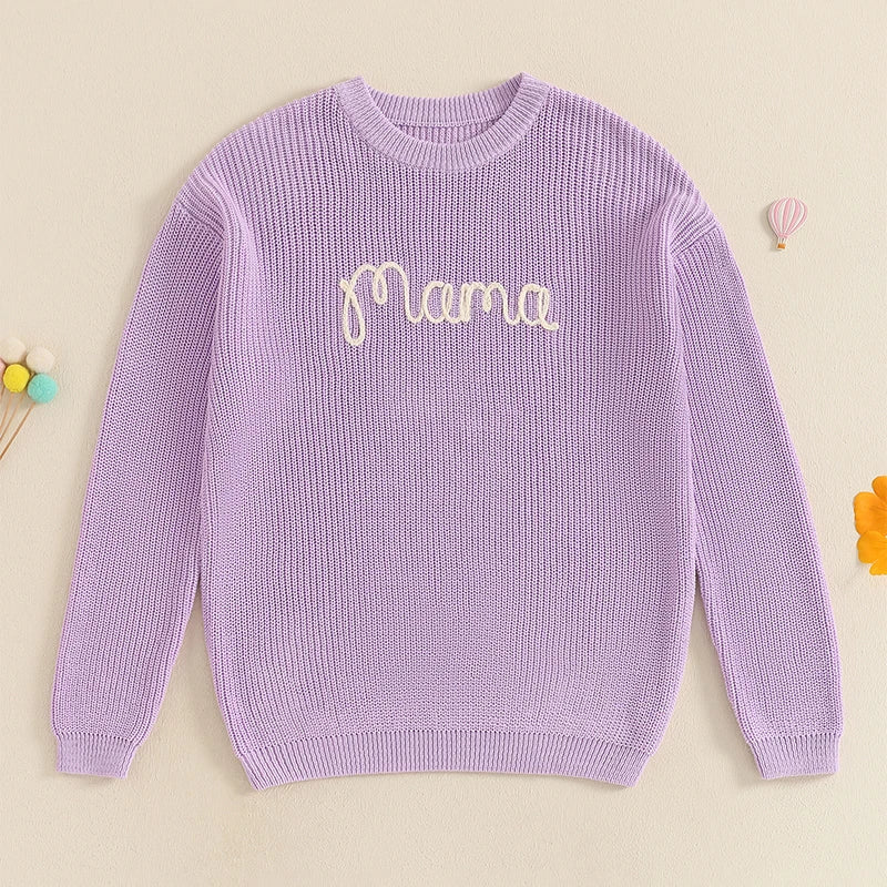 Mama and Mini Embroidered Cable Knit Jumpers