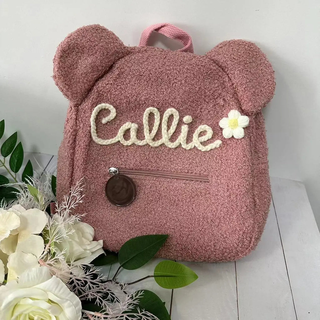 Personalised Rope Yarn Flower Embroidered Backpack