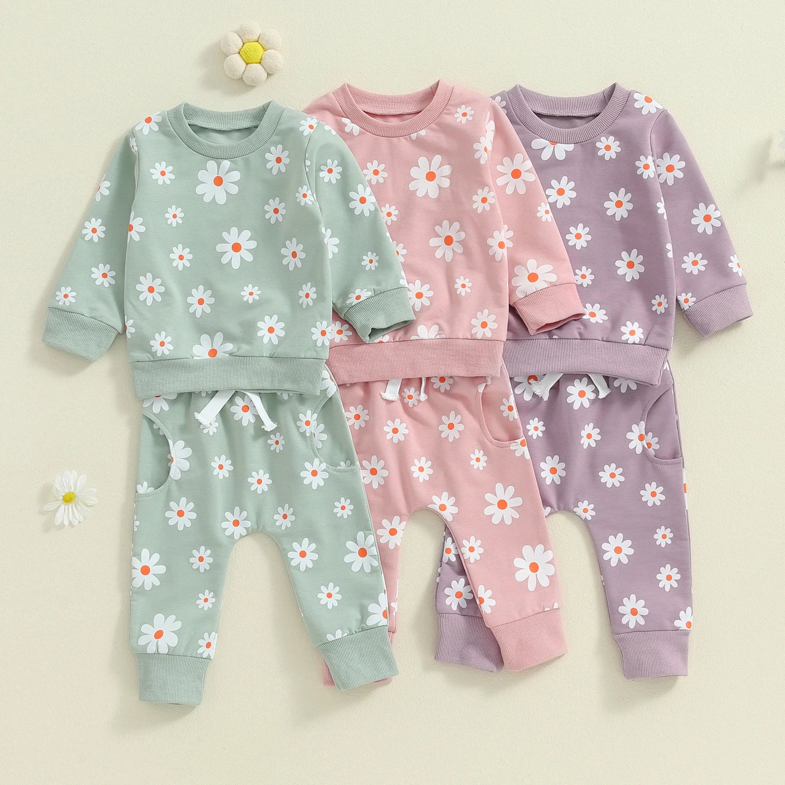 Dainty Daisy Print Loungewear Sets
