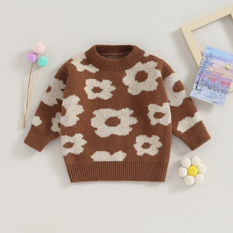 Contrast Flower Power Pullover