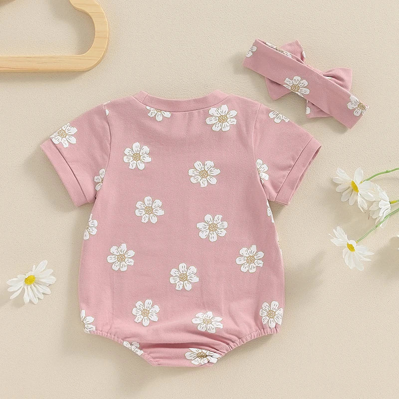 Tiny Daisy Print Bodysuit & Headband