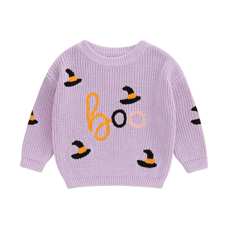 Boo Witches Hat Embroidered Jumper