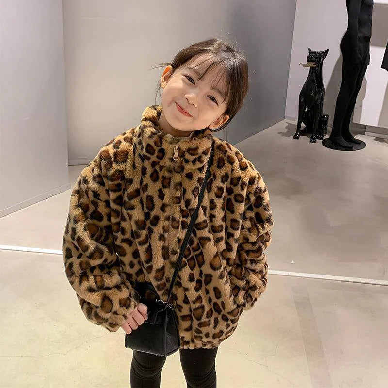 Leopard Print Fleece Coat