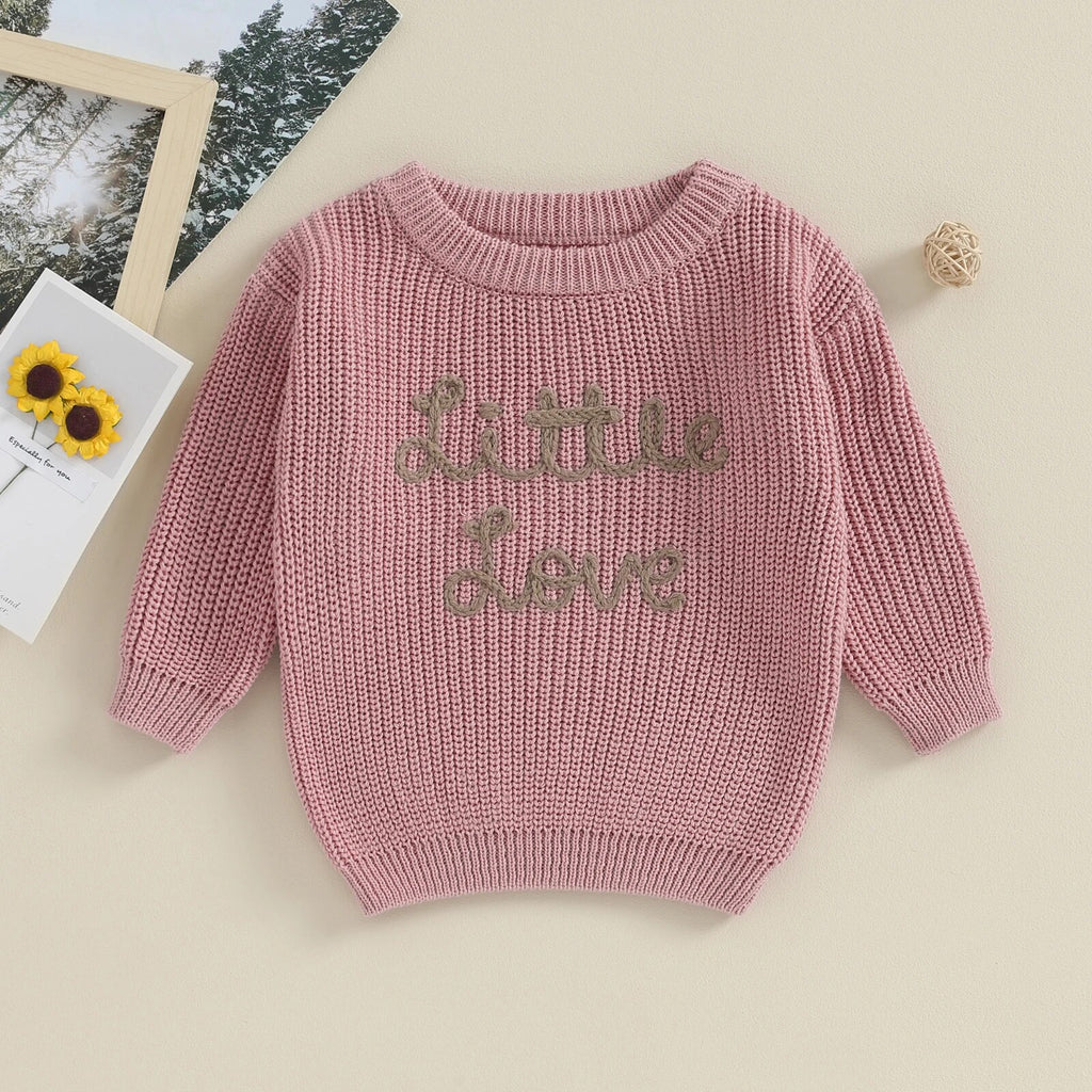 Little Love Knitted Embroidery Pullover