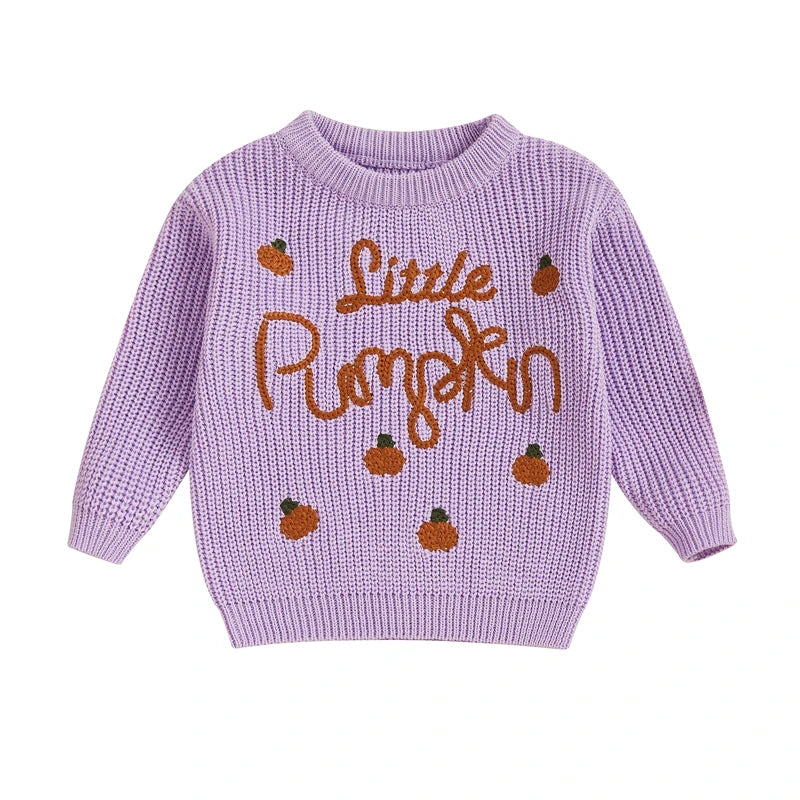 Little Pumpkin Embroidery Pullover