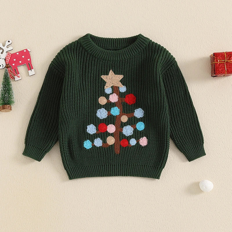 Christmas Tree Bauble Embroidery Jumper