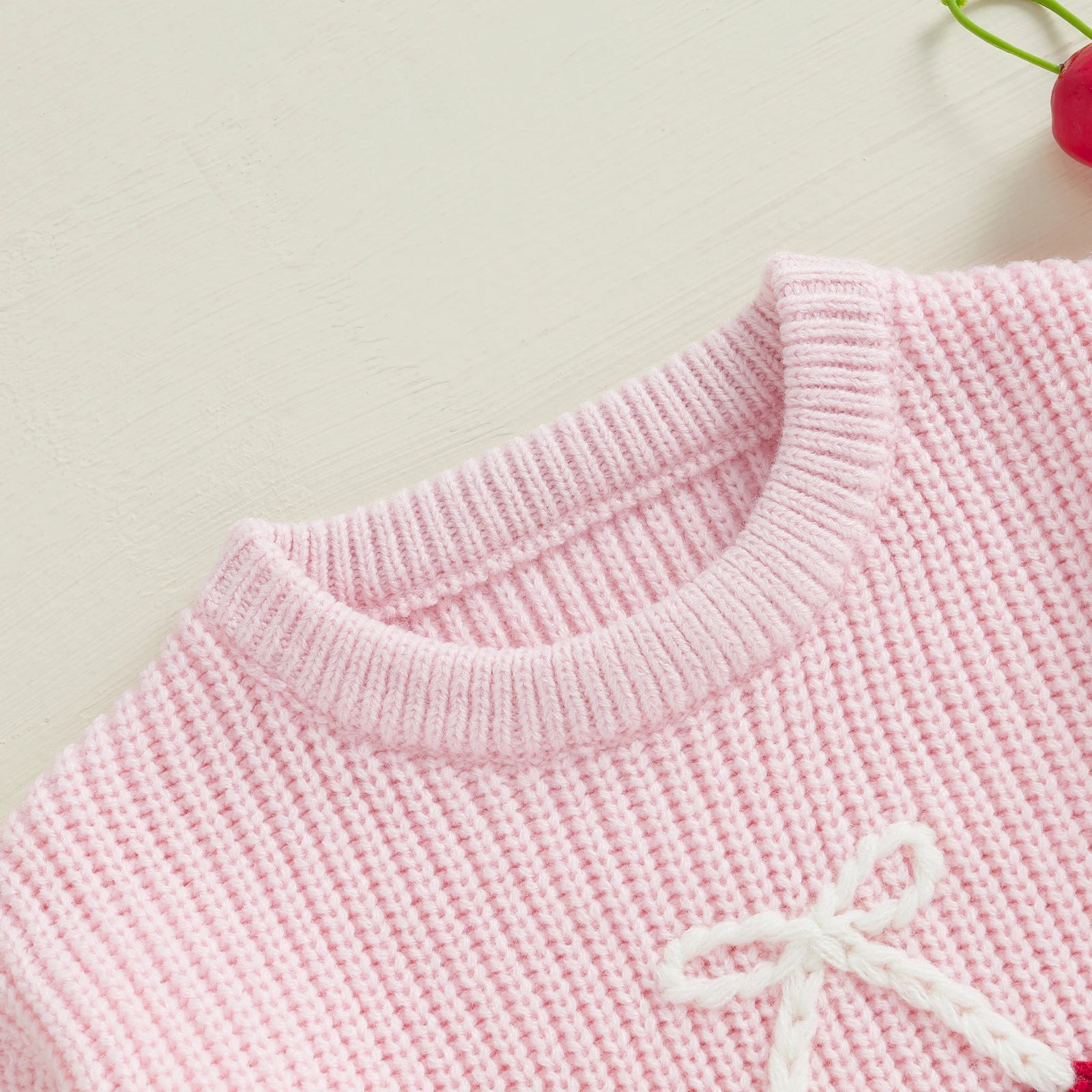 Cherry Embroidery Pullover
