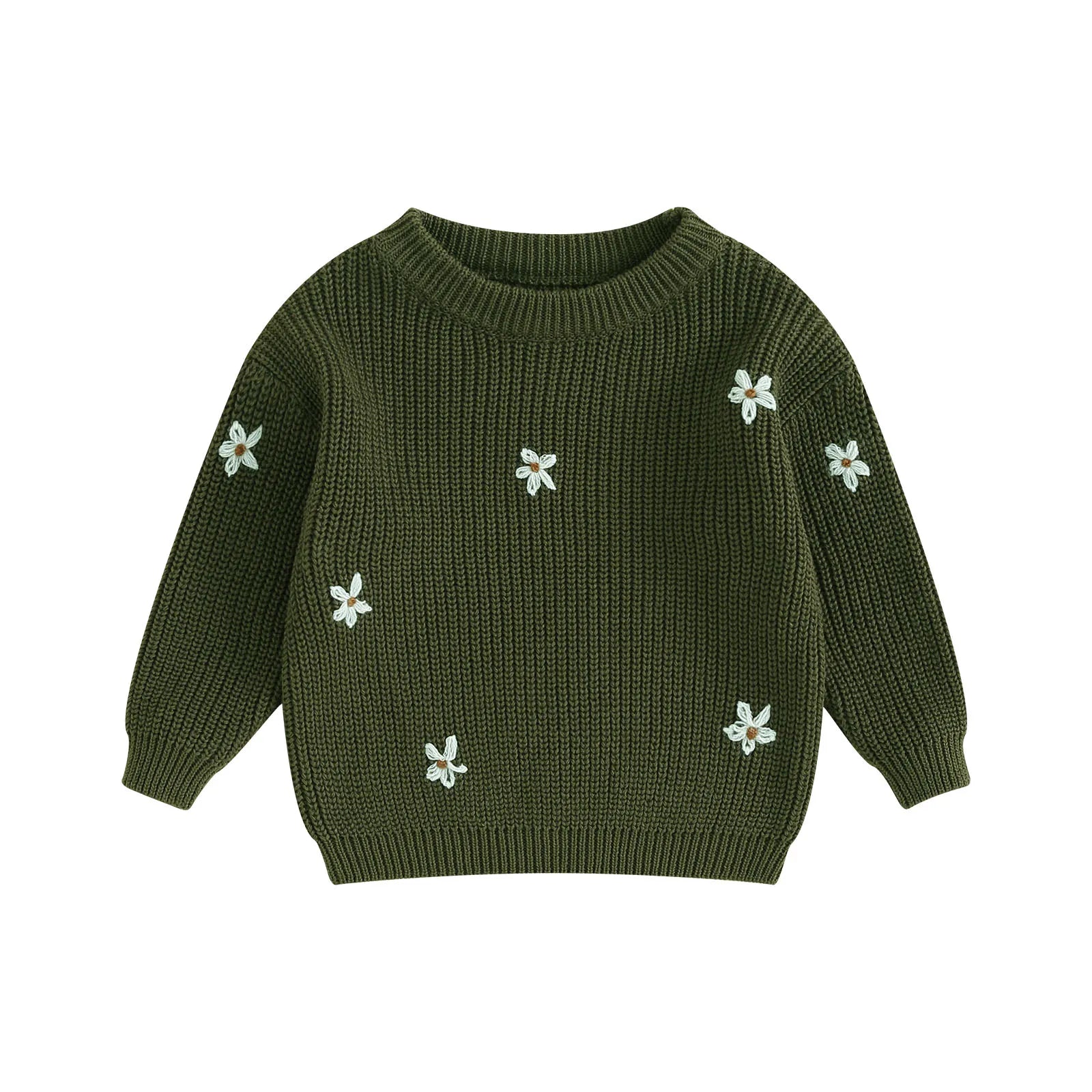 Flower Embroidery Knit Jumper
