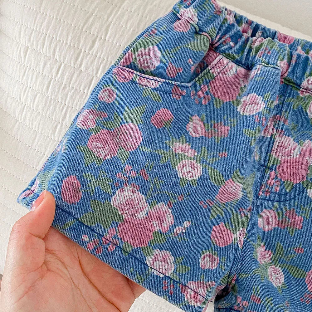 Floral Denim Shorts