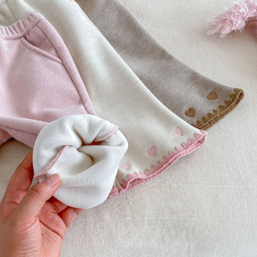 Ribbed Heart-Hem Flares