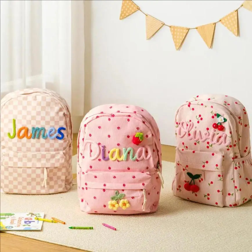 Personalised Corduroy Patterned Backpacks