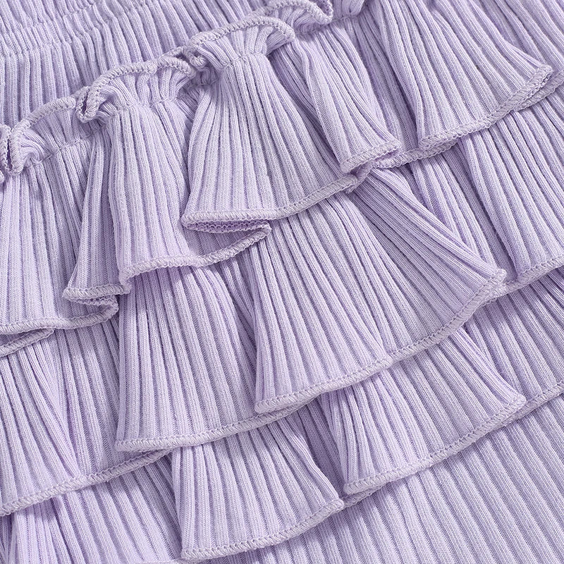 Ribbed Ruffle Peplum Set