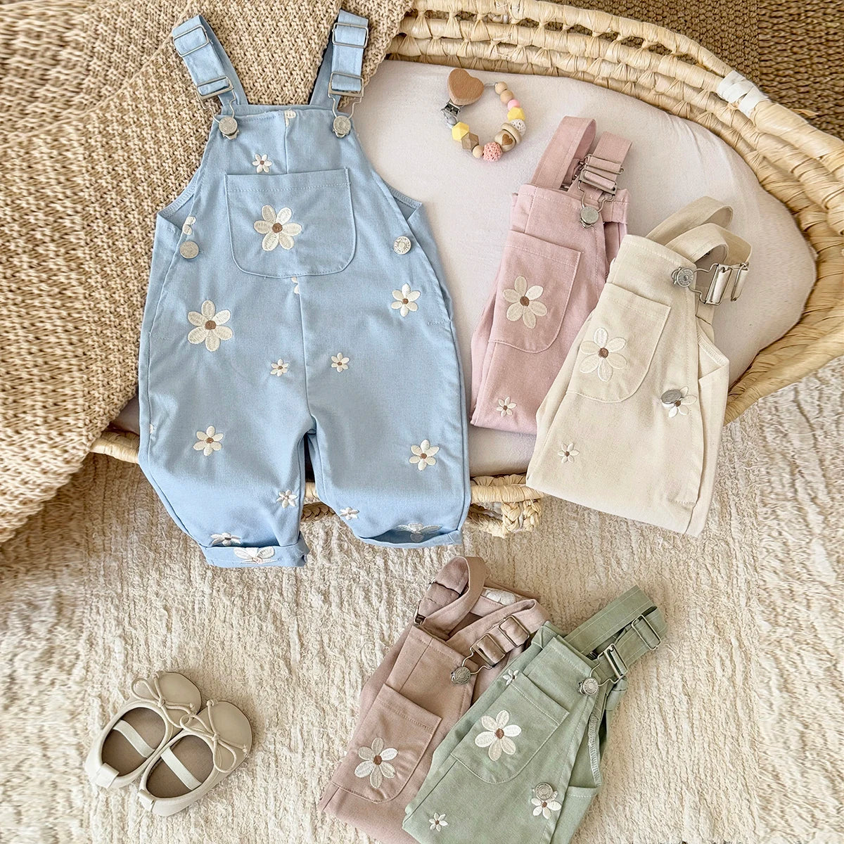 Little Daisy Embroidered Dungarees