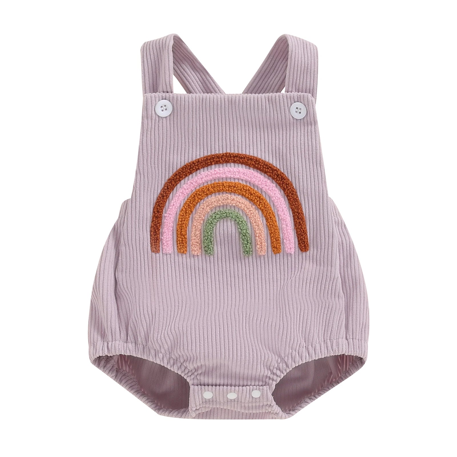 Corduroy Rainbow/Strawberry Romper