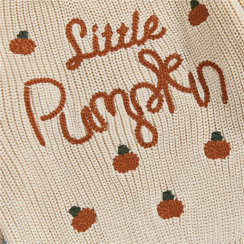 Little Pumpkin Embroidery Pullover