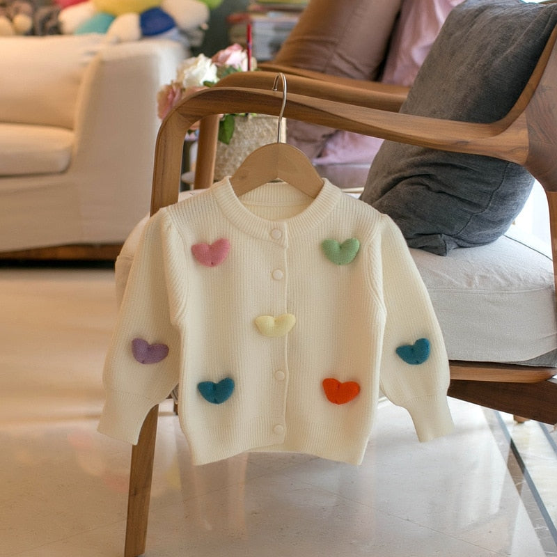 Pom Pom Heart Cardigan