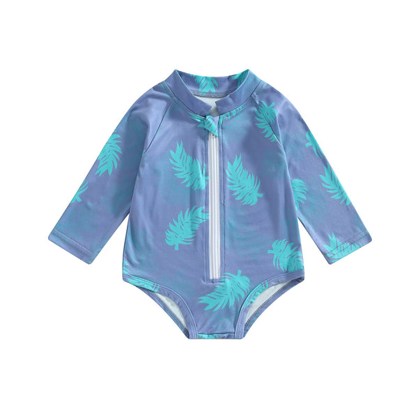 baby swim long sleeve zip suit