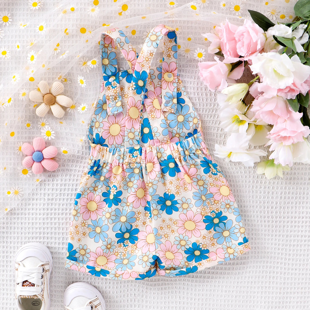 Floral Pastel Garland Dungarees