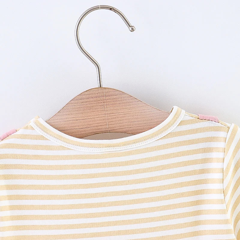 Sleepy Bunny Striped Suspender Dress