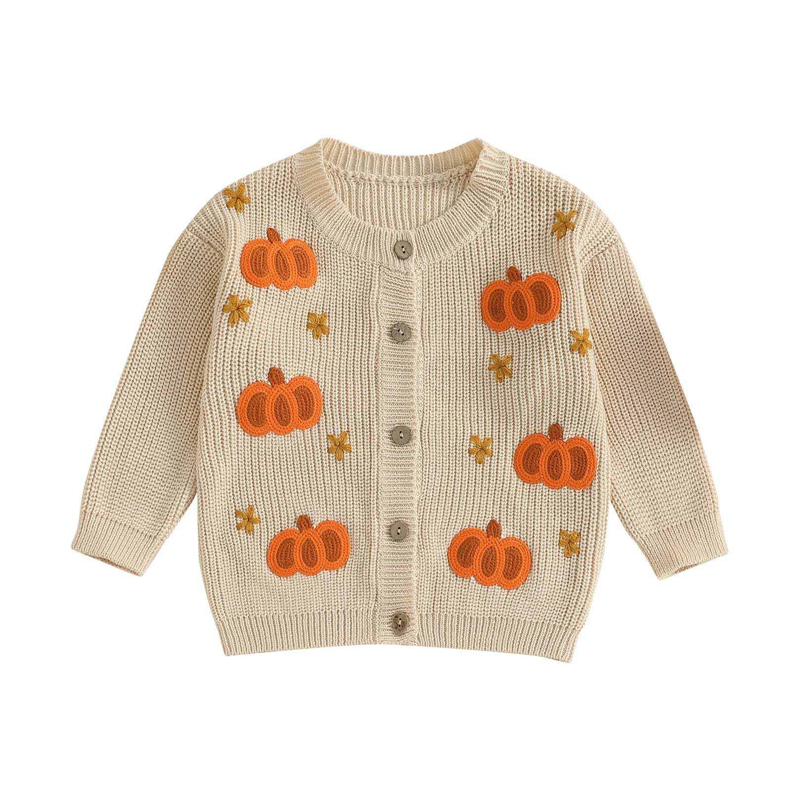 Pumpkin Embroidery Cardigan