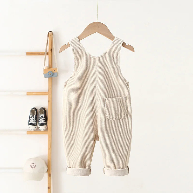 Tulip Embroidery Corduroy Dungarees