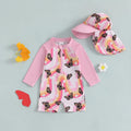 Butterfly Rainbow Print Swimsuit with Hat