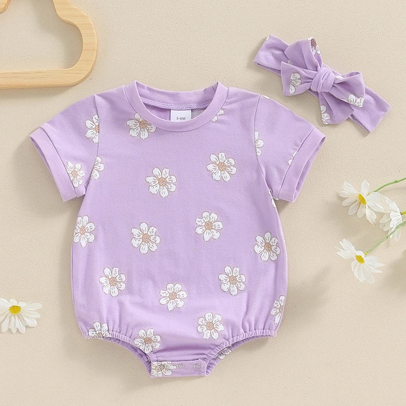 Tiny Daisy Print Bodysuit & Headband